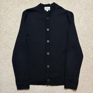 COS Cardigan Sweater Mens XS Black Cotton Wool Button Knit Regular Classic Kurt
